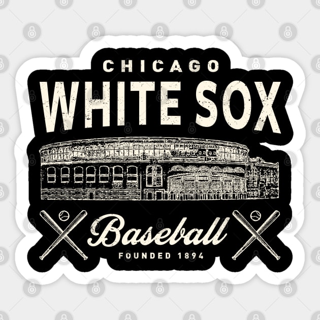 Vintage Chicago White Sox Comiskey Park by Buck Tee Originals Sticker by Buck Tee